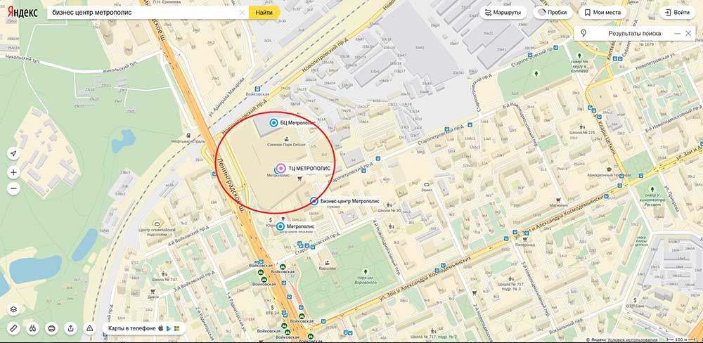 Карта БЦ МЕТРОПОЛИС