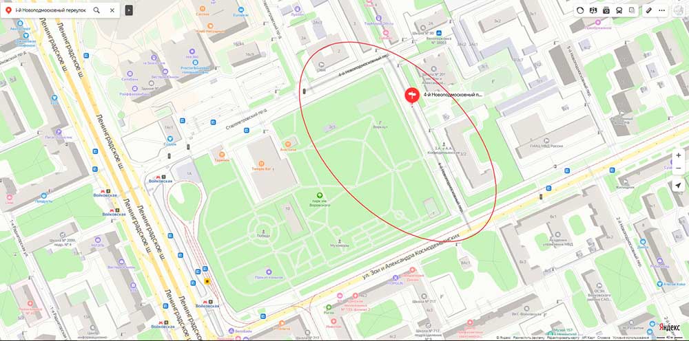 Карта. 4-й Новоподмосковный переулок
