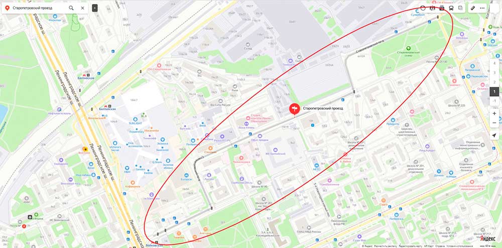 Карта Старопетровский проезд